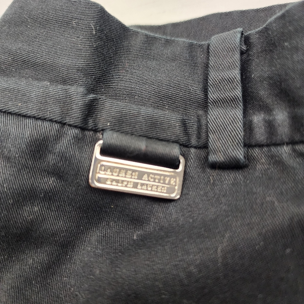 Lauren Active Ralph Lauren Black Cotton Stretch Pants Zip Pockets Size 6 - Picture 11 of 11